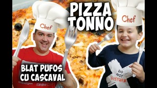 🍕 Pizza cu TON preparata acasa - Blat pufos cu cascaval * INCREDIBIL DE DELICIOASA