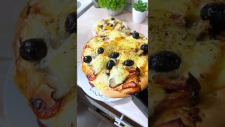 Pizza la AirFryer cu mușchi, cașcaval, ciuperci și măsline #airfryer #airfryerrecipes