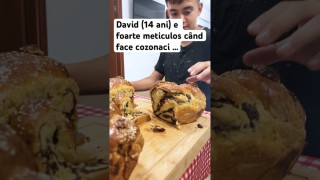 David (14 ani) e foarte meticulos când face cozonaci …