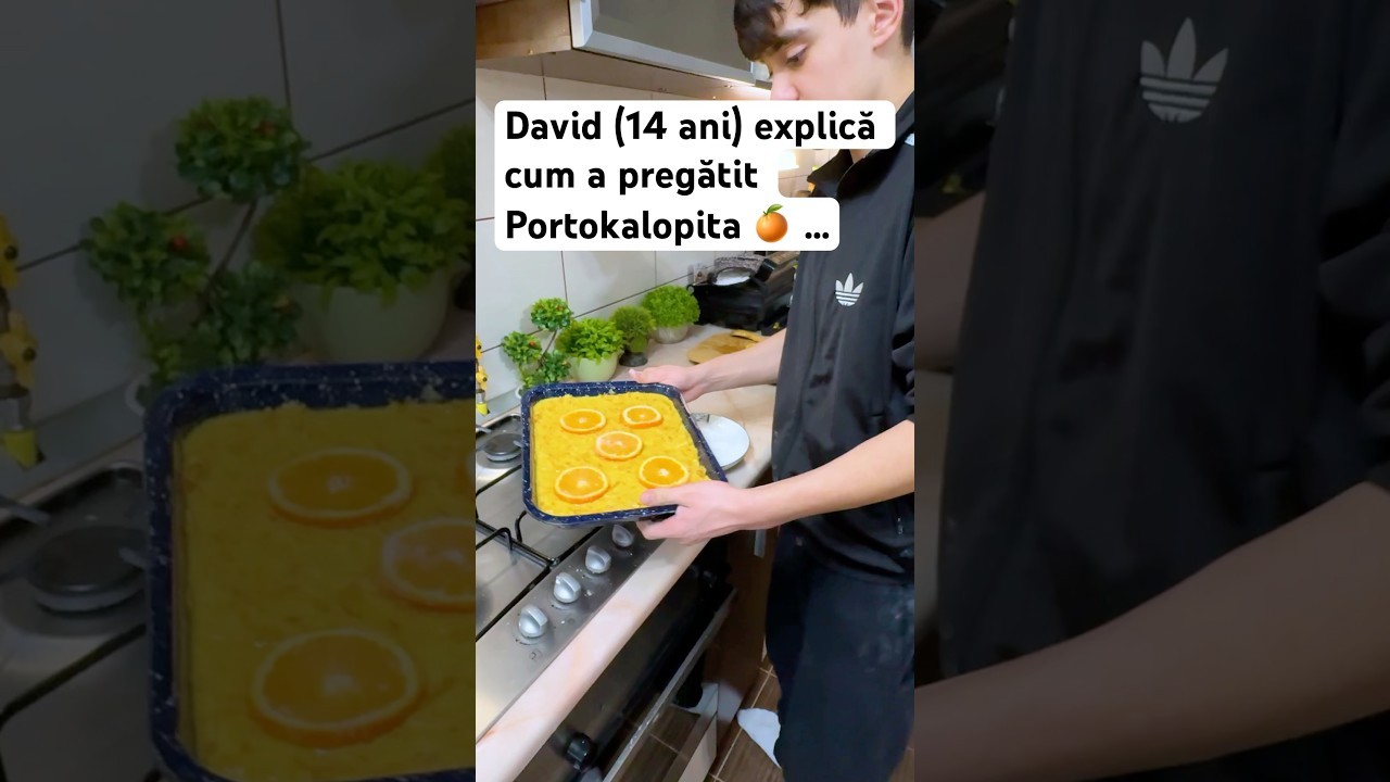 David (14 ani) explică cum a făcut Portokalopita 🍊 …