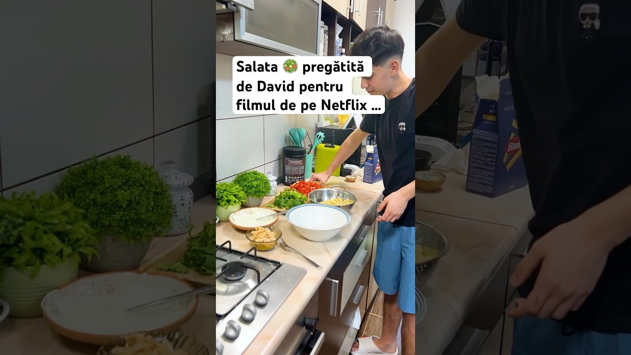 Salata 🥗 pregătită de David pentru filmul de pe Netflix …