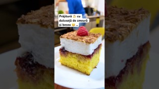 Prăjitură cu dulceață de zmeură și bezea …