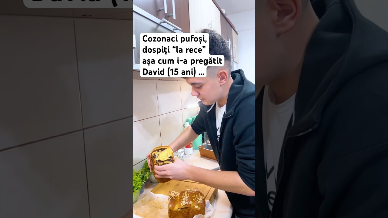 Cozonaci pufoși, dospiți “la rece” așa cum i-a pregătit David (15 ani) …