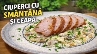 Ciuperci cu smanatana si ceapa ... o chestie simpla care merge de minune cu o manaliga sau cu ...