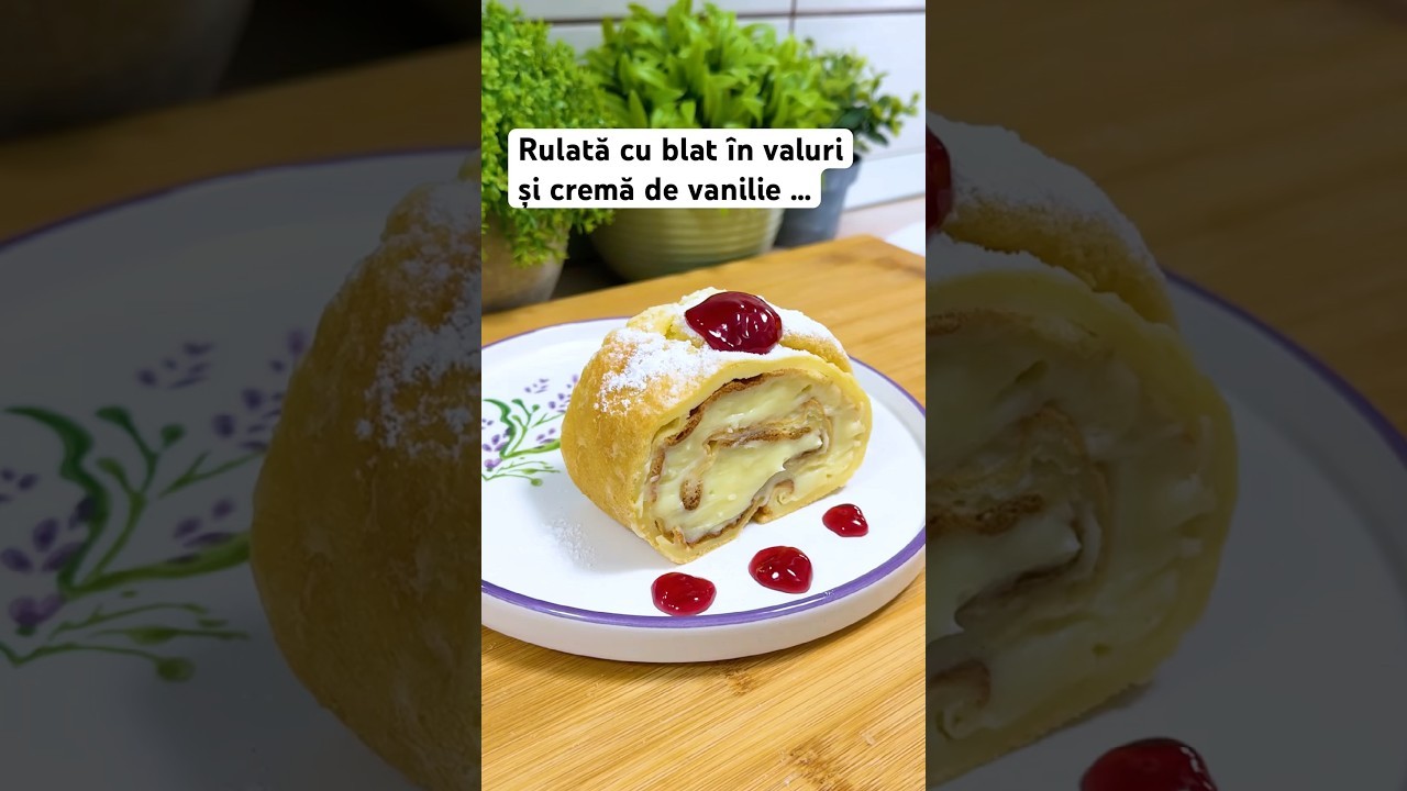 Ruladă cu blat în valuri și cremă de vanilie …